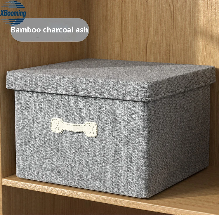 2021 Hot Sale Foldable Clothes Storage Box Cotton Linen Drawer Wardrobe Storage Box Organized Storage Box