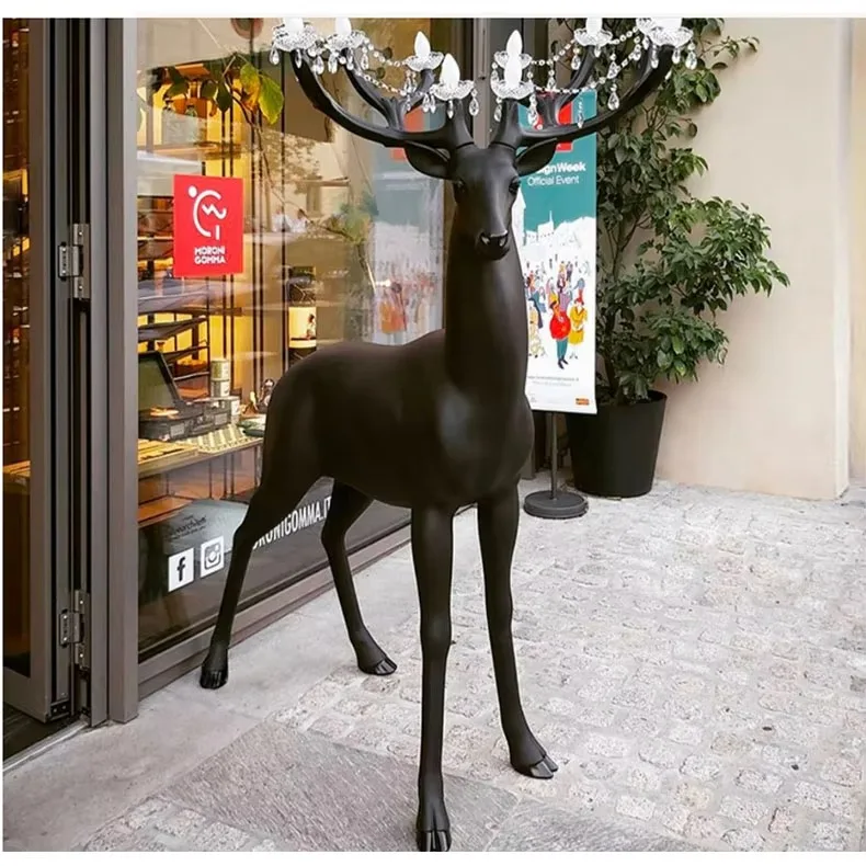 Plum Blossom Deer Floor Lamp Resin Sculpture Design Large scale Decoration Hotel Villa Store Decoration Floor Lamp