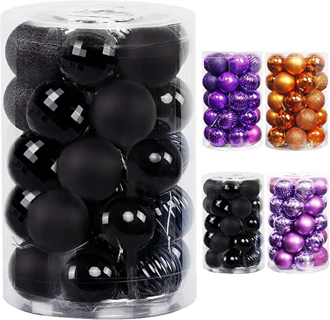 2021 Лидер продаж Рождественская елка висячие украшения; Большие размеры 34-рассчитывать пре-растяжка-шарики 4 варианта дизайна, устойчивый к тряске пластмассовые рождественские шары