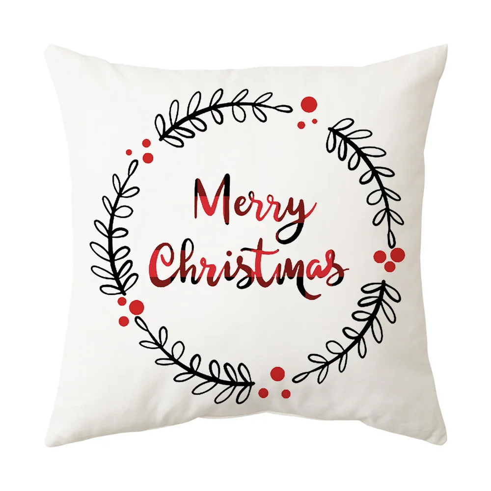 santa 45cm Merry Christmas Pillow Cover Christmas Decorations for Home Ornament 2023 Happy New Year Christmas Decor