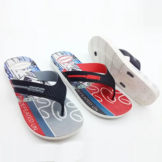 2021 china new model outdoor flat pcu men flip flops leather slipper