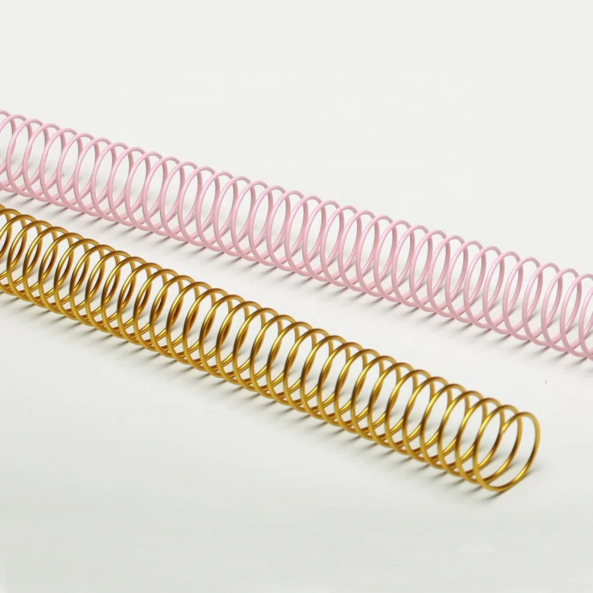 Notebook Binding Metal Gold Spiral Single Loop 4 1 Pitch 14MM Spiral Binding Coil