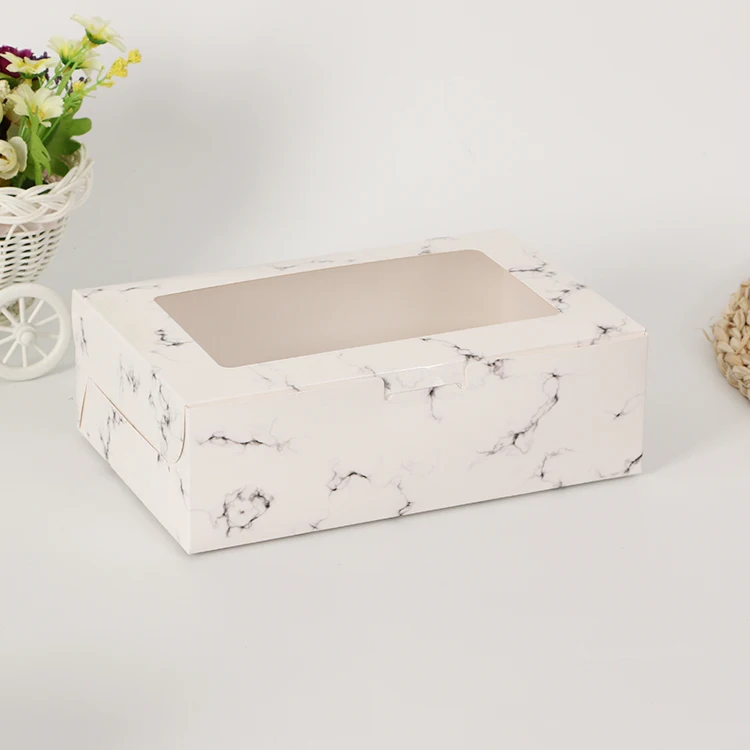 Luxury Embedded Logo Portable Bread Iridescent Large Rectangular 12 Inch Kraft Paper With Tray Birthday Surprise Cake Boxes