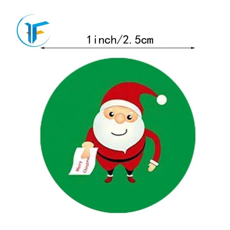 500pcs Round Merry Christmas Stickers Thank You Card Box Package Label Sealing Stickers