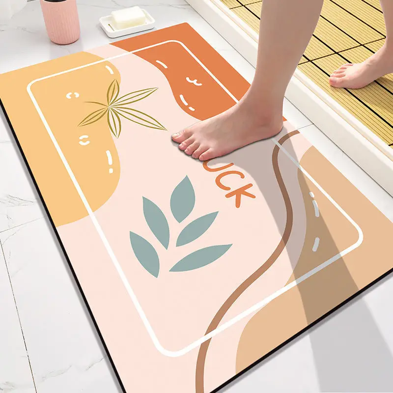 Hot Sale Bath Mat Super Absorbent Non Slip Diatom Mud Bathroom Rug Quick Drying Bath Custom Mat Kitchen Entrance Door Mats