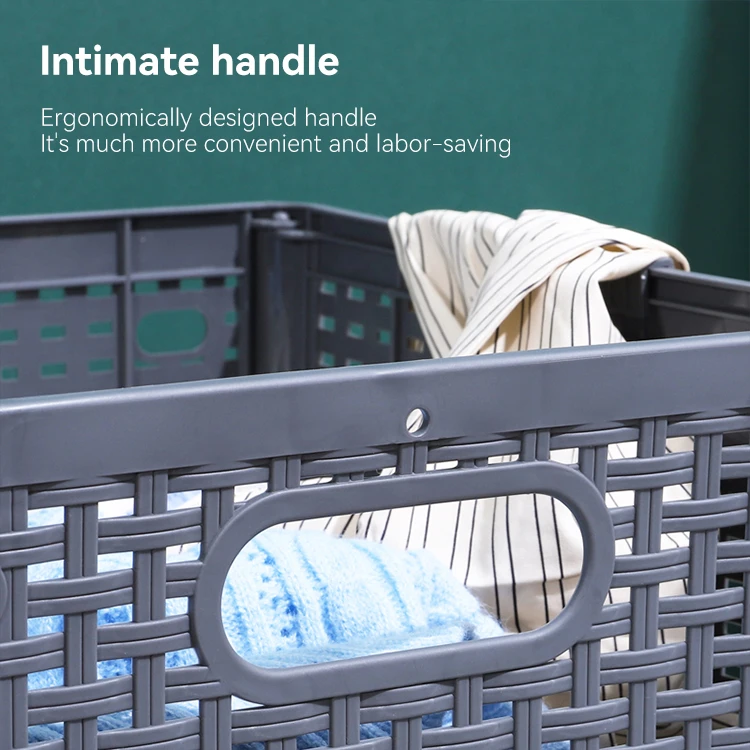 Suitable Household Plastic Waterproof Collapsible Laundry Hamper Folding Storage Basker Clothes Sorter dirty laundry basket