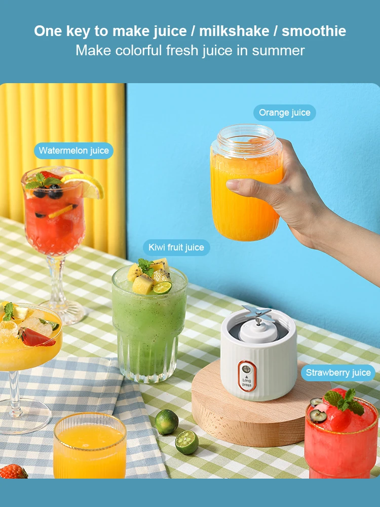 Portable USB Rechargeable Juice Blender Wireless Fruit Extractor Travel Juice Maker Mini Portable Blender Cup