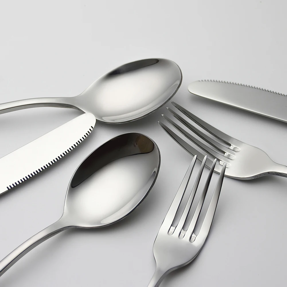 AOOSY Metal Kitchen Cutlery Sets Contemporary Flatware Sets Stainless Steel Knife, Fork and Spoon Silverware Utensils