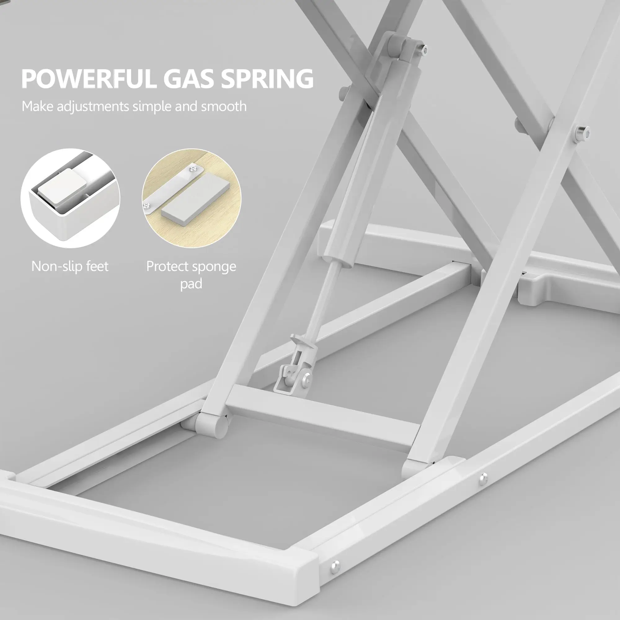 Height Adjustable 32 inch Stand Up Desk Converter Quick Sit to Stand Tabletop Dual Monitor Riser Workstation White