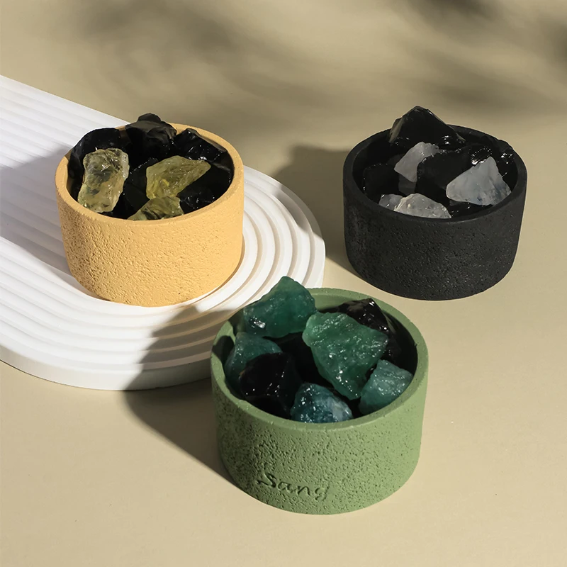 NEWIND Wholesale Essential Oil Fragrance Lava Stone Cement Jar Aromatherapy Natural Stone Spa Aroma Crystal Diffuser