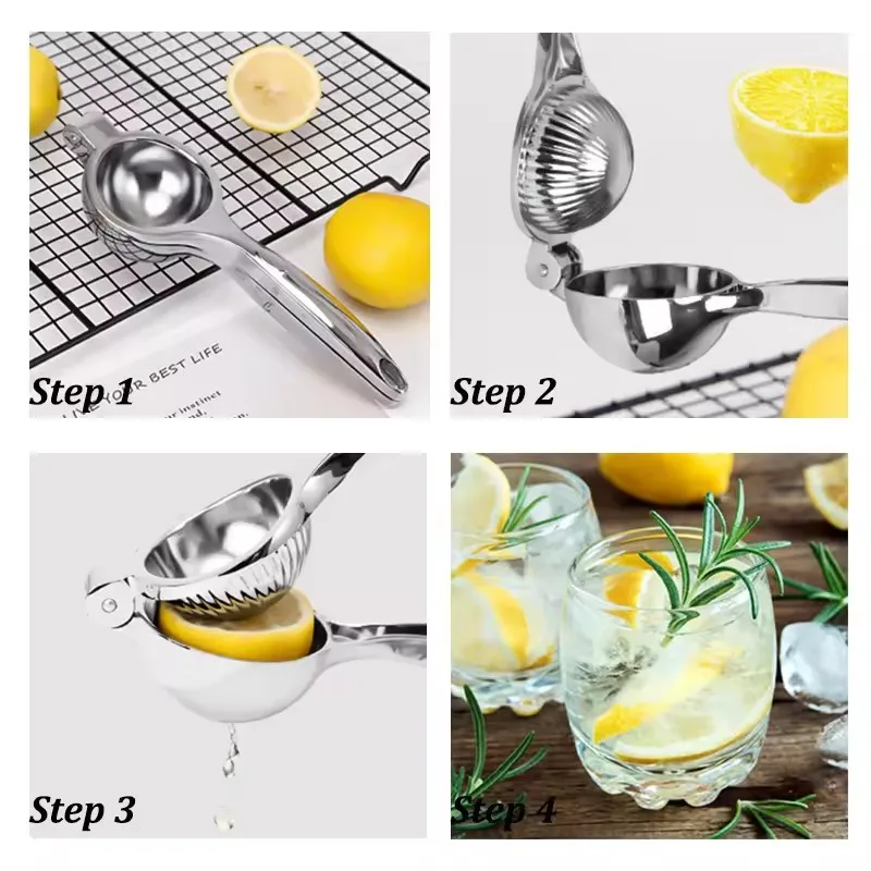 Hot Sale  Hand Manual Stainless Steel Color Squeezers Press Chrome finished Zinc Alloy Lemon Squeezer for Citrus Orange