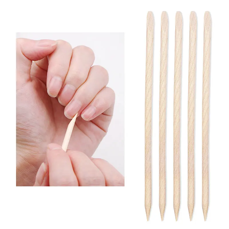 100 Pcs Nail Art Design Orange Wood Stick Sticks Cuticle Pusher Remover Manicure Pedicure Care
