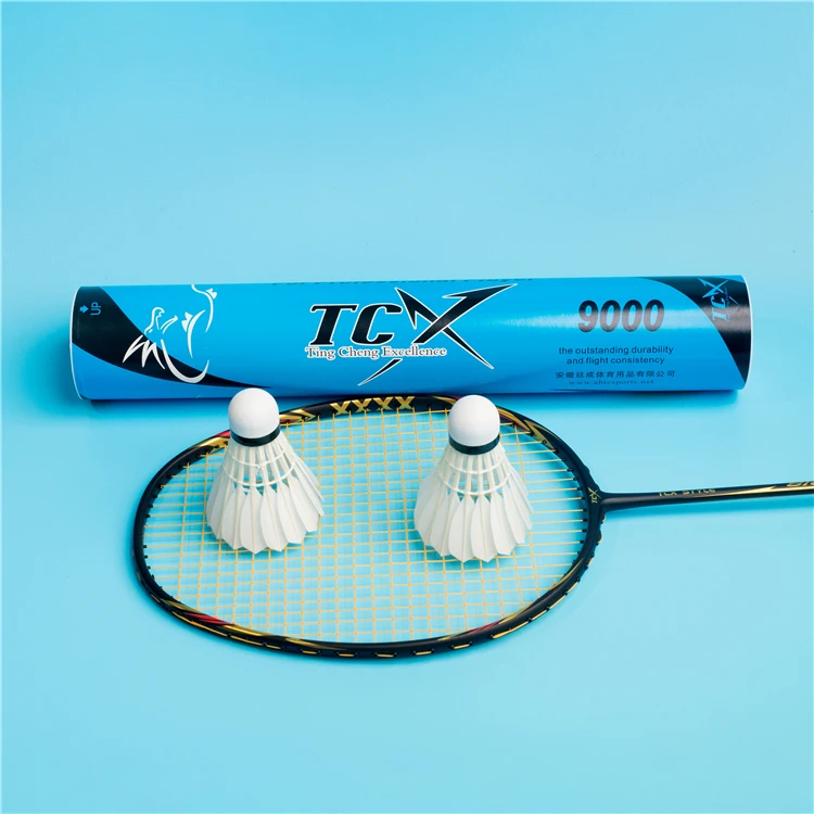 High Quality White Badminton Shuttlecock Goose Feather High Durable to Play Goose Feather Badminton Shuttlecocks