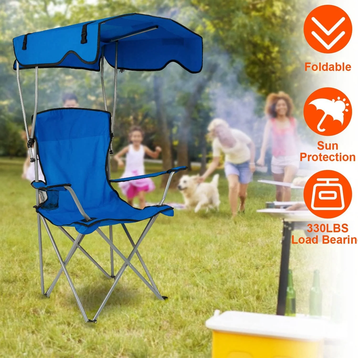 portable backpack rod holder Shade Recliner foldable folding Outdoor camping fishing canopy chairs with canopy umbrella
