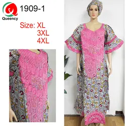 Embroidery African Wax dress 100% cotton wax fabric Factory Price Custom Wax Clothing African women dress in stock ready to ship