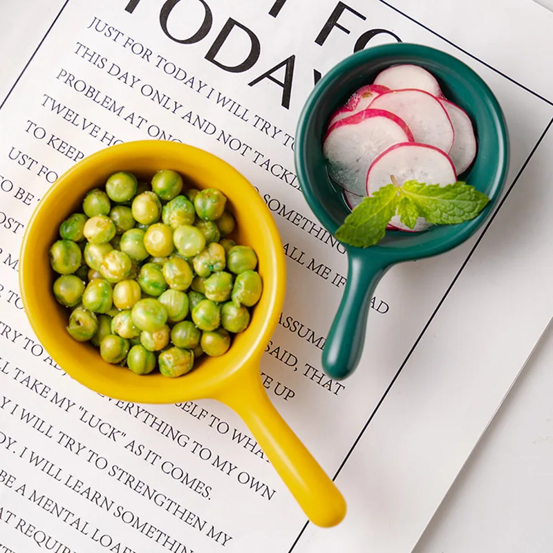 Porcelain Salt Dish Set Hot Pot Seasoning Soy Chili Sugar Sauce Plate With Handle Ceramic 4/5 Inch  Dishes For Home And Kitchen