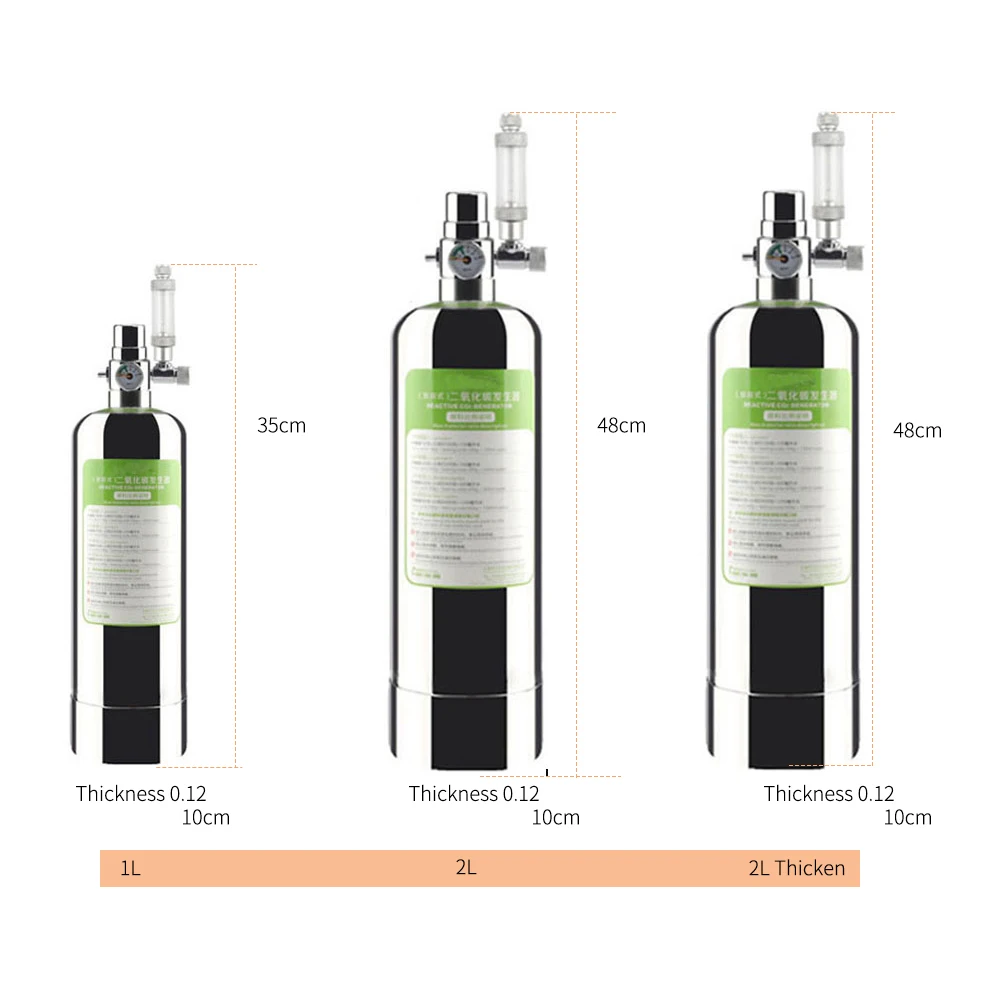 DEM C01-10-100 1L Одноместный контактный зажим из нержавеющей стали датчик аквариум CO2 цилиндра генератор