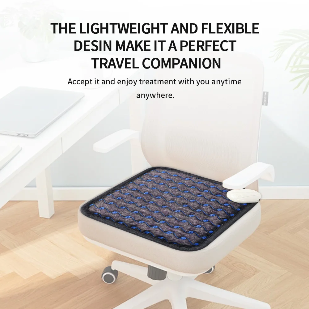 Portable 11.8*11.8In Amethyst Massage Cushion With Heating Pad PEMF Chair Mat For Home Office Pain Relief Home Use Products
