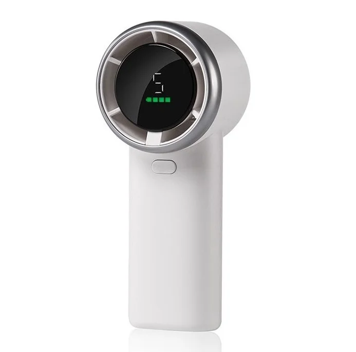 Mini portable handheld fan with digital display bladeless outdoor fan rechargeable USB air cooled fan