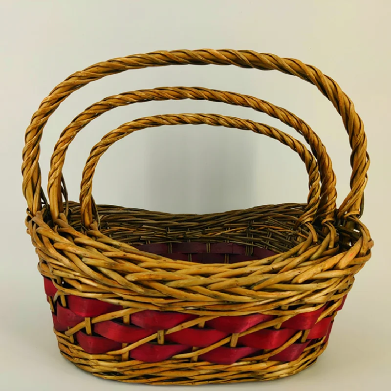 Плетеные корзины ручной работы 100%, продажа с завода, цветные недорогие плетеные корзины по индивидуальному заказу
