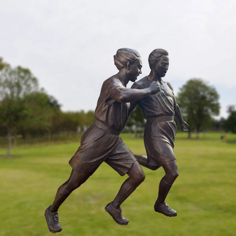 Sports ball figure family child cast copper bronze sculpture