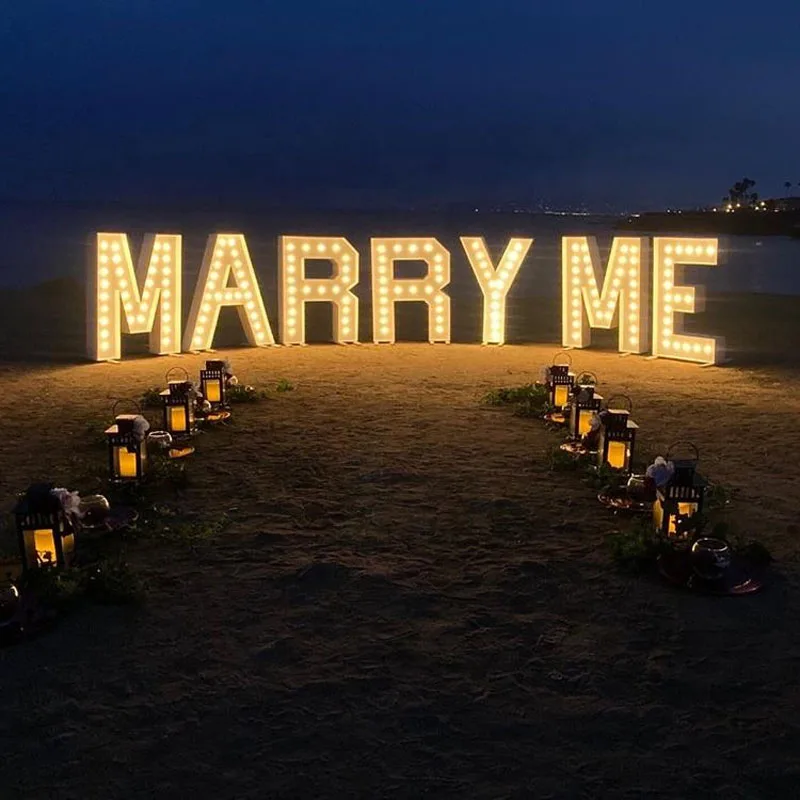 MARRY Anniversary Decoration Light up Bulb Sign for Wedding Birthday Surprise ME Signs Large Marquee Letters 3ft LED 30 60 50000