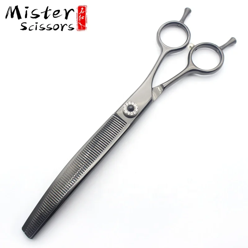 
Black Titanium Professional Pet Dog Grooming Curved Thinning Scissors 7.25 inch 440C Stainless Steel 