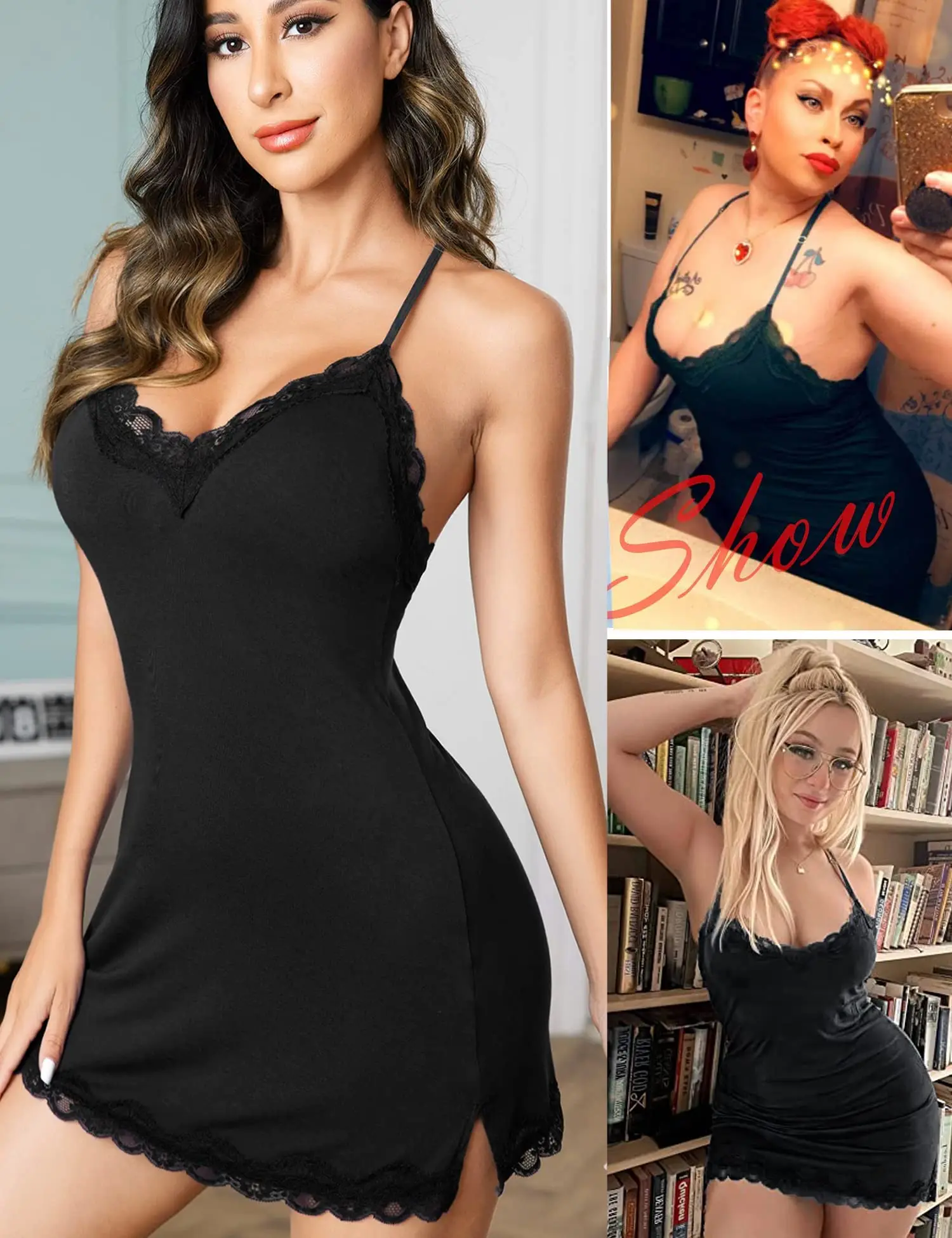 Womens Women Woven Dresses Sexy Sleepwear Sexy Chemise Lingerie satin Nightgowns For Women