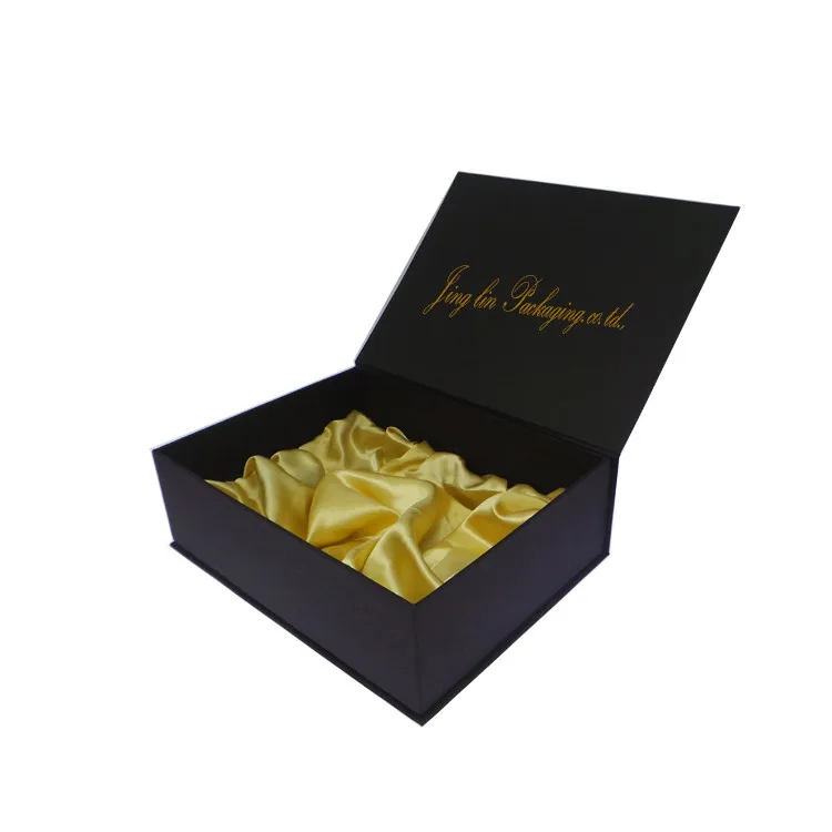 
Custom Gift Magnetic Wigs And Bundles Box Cardboard Box Packaging With Satin Silk Insert For Cosmetics 