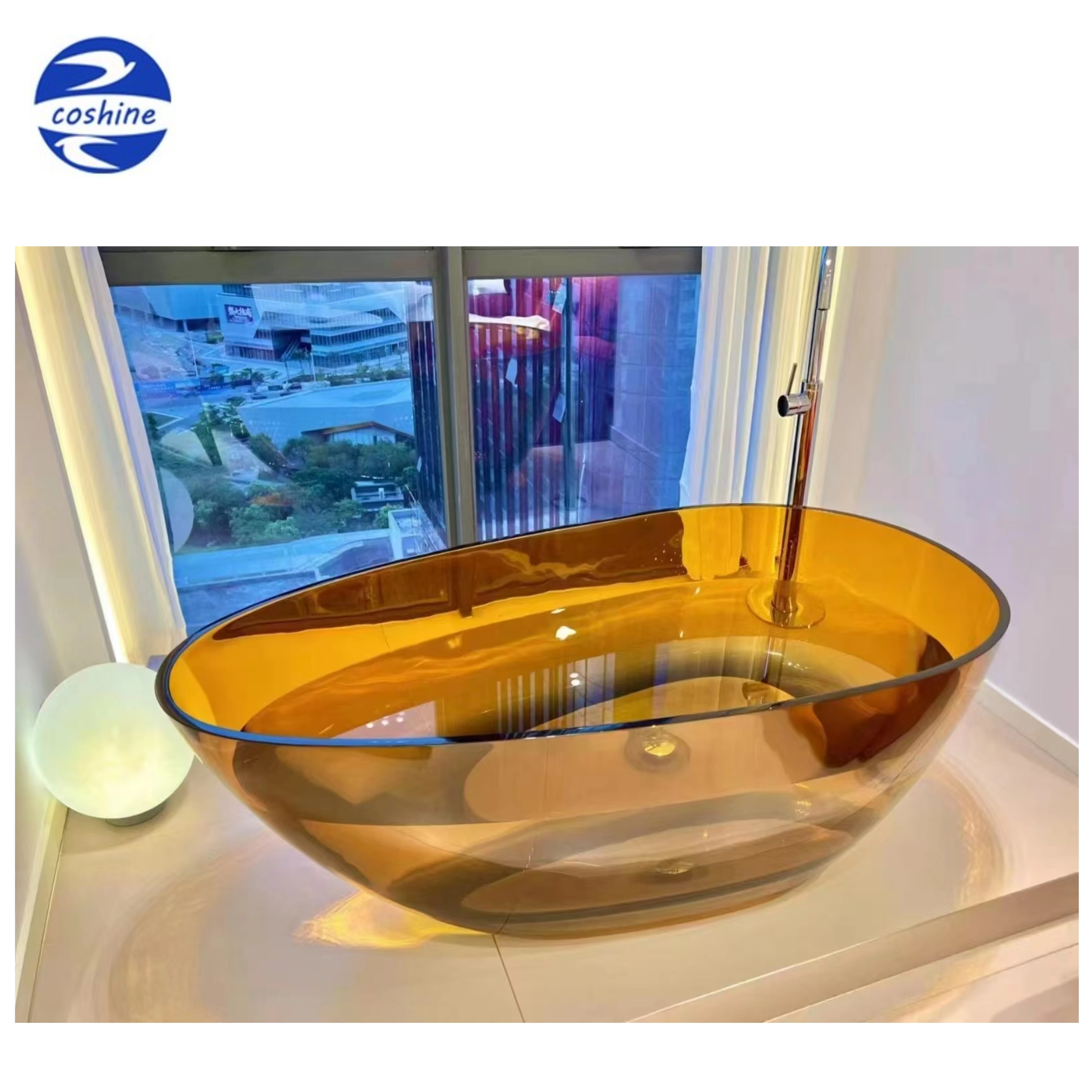 Factory Price High Quality Soaking Bathtub Transparent Resin Freestanding Bathtub Clear Bathtub Fashion Resin Bath Tub Tubs