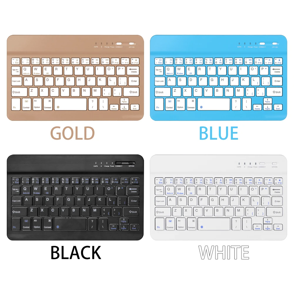 
Ultra Slim Multimedia Aluminum Wireless BT Keyboard For IOS Android Tablet PC Windows For IPad Min BT Keyboard 