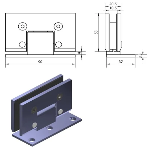 General used 90 degree wall to glass hinge sliding door shower hinge glass Australia bathroom shower door hinge