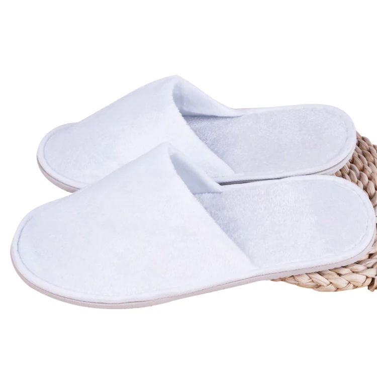 Factory wholesale top quality black velour hotel slippers disposable hotel slippers