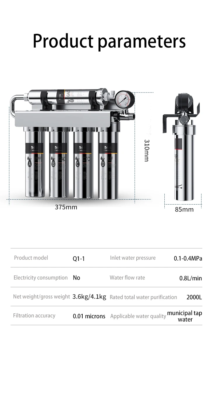 Commercial and Home Use Reverse Osmosis Water Filter System Under-Sink Filtration and Purification for Better Water Quality