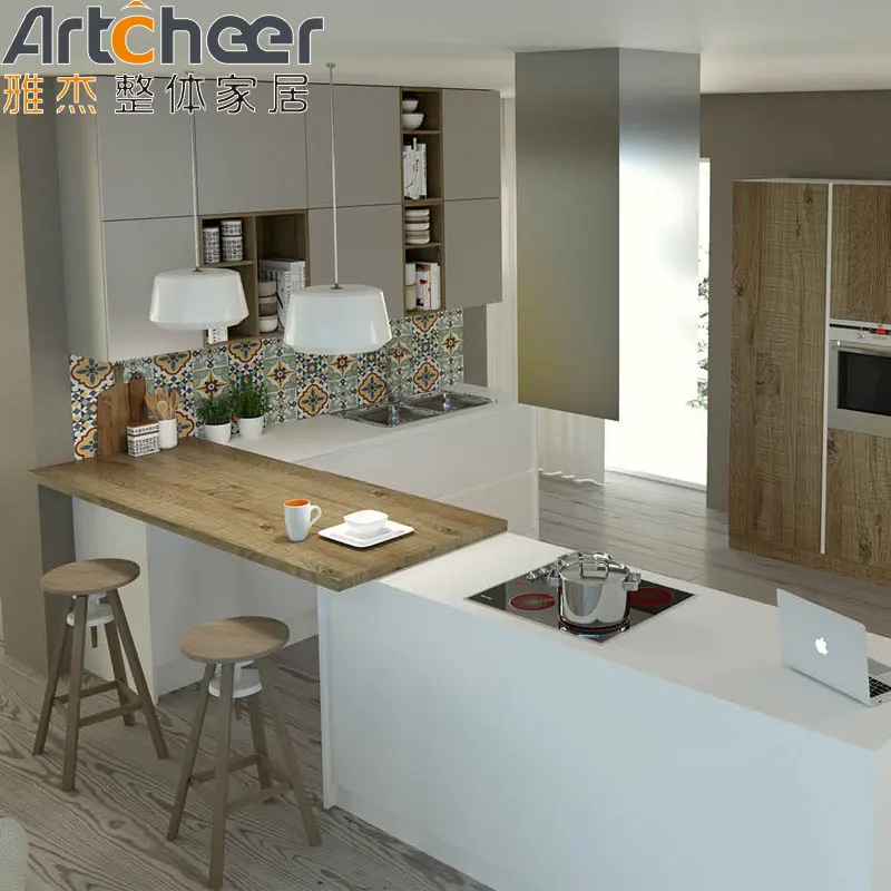 Home furniture Modern Kitchen Furniture Italian Designs Samples Luxury glossy board Modular Unit Made In China Kitchen Cabinet