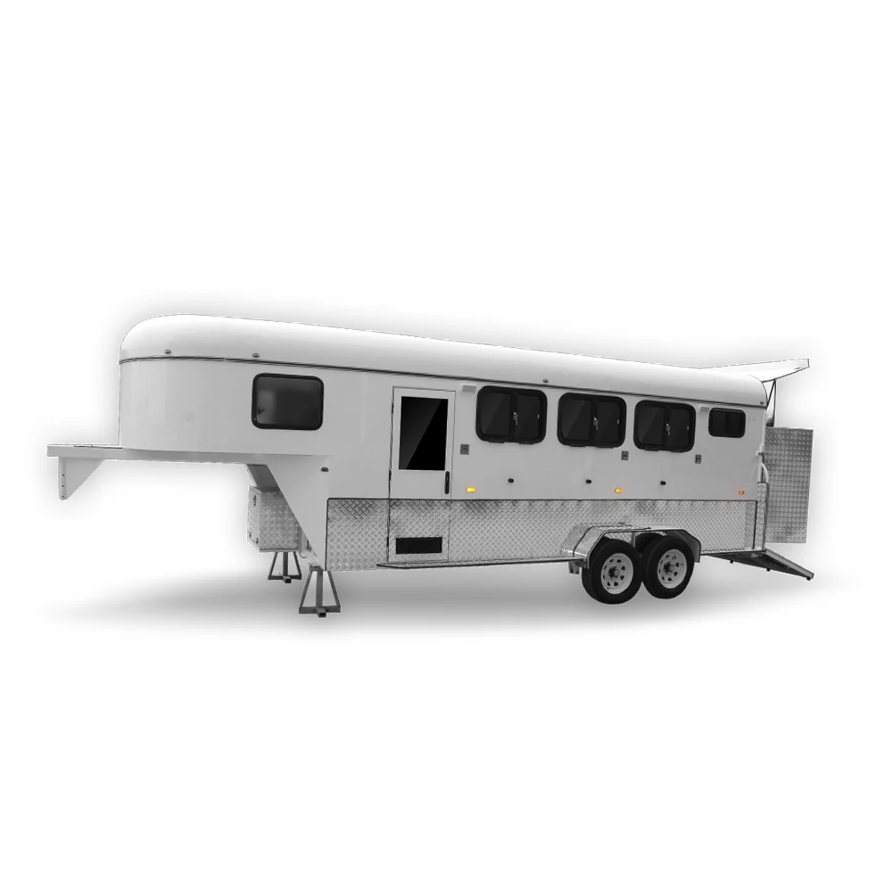 Factory supply 3 horse GN with deluxe living area horse trailer