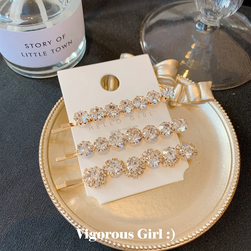 Barlaycs 2021 Design Bling Crystal Rhinestone Bobby Pin Barrette Hair Clips Set for Women Girls Hairpin Table Legs