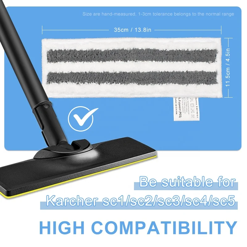 Wholesale Mop Towel Suitable for KarcherSC1 SC2 SC3 SC4 SC5 SC7 Reusable Strip Remove Dust Microfiber Mop Head
