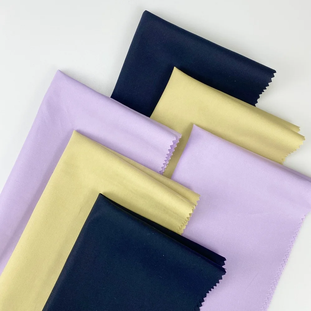 Woven 70gsm dress material blue lightweight breathable dyed poplin organic 55% tencel 45% cotton fabric