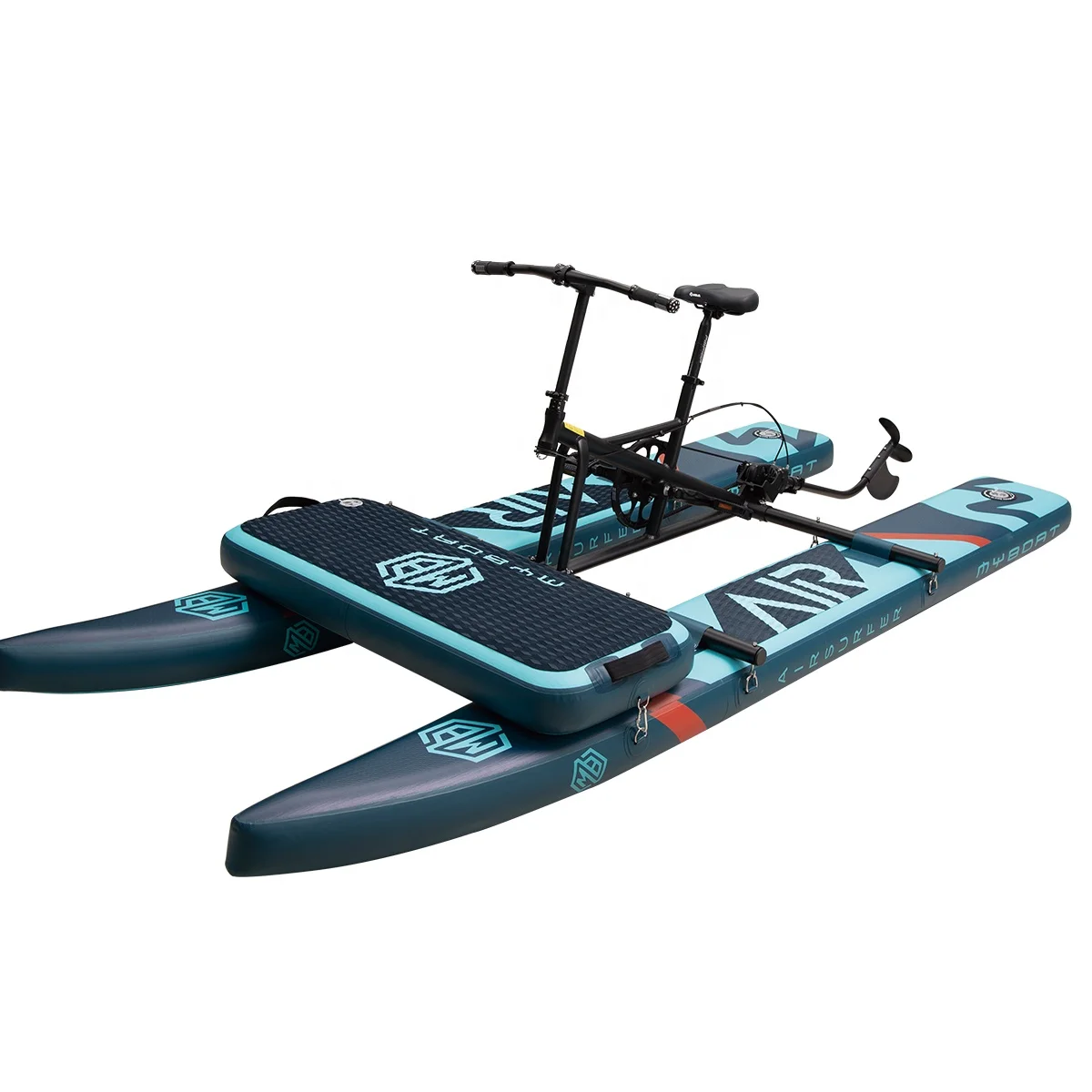 2023 New Arrival inflatable water sport pedal bike boat double person folding inflatable sup beach water bike