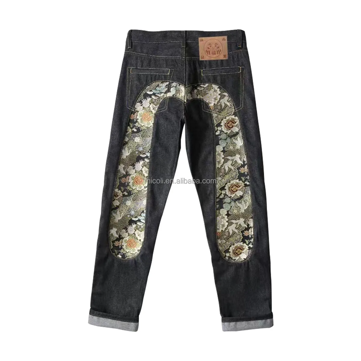 Factory wholesale new style blue stock dropshipping men biker skinny Clothing custom-made factory Printed embroidered jeans