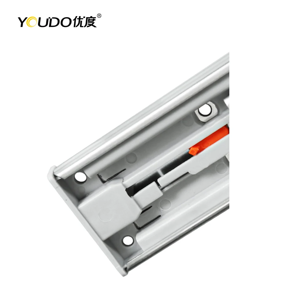 YOUDO 3-Fold Full Extension Ball Bearing Slide Rebound Push to Open Drawer Slide 45mm Sliding Hardware for Furniture Cabinets