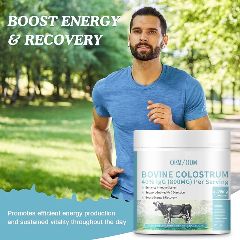 OEM Bovine Colostrum  Powder 40% IgG Immunoglobulins for Immune Support, Hair Growth, Gut Health, Muscle, Energy