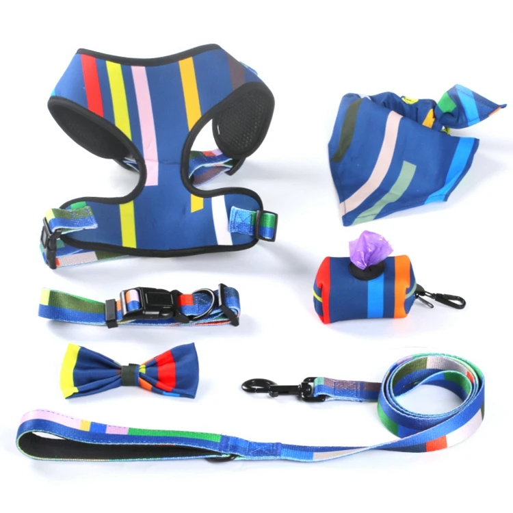 OEM Luxury Adjustable Designer Dog Harness And Leash Collar No Pull Tactical Custom Safety Pet Dog Harness Set Dog Pet Harness