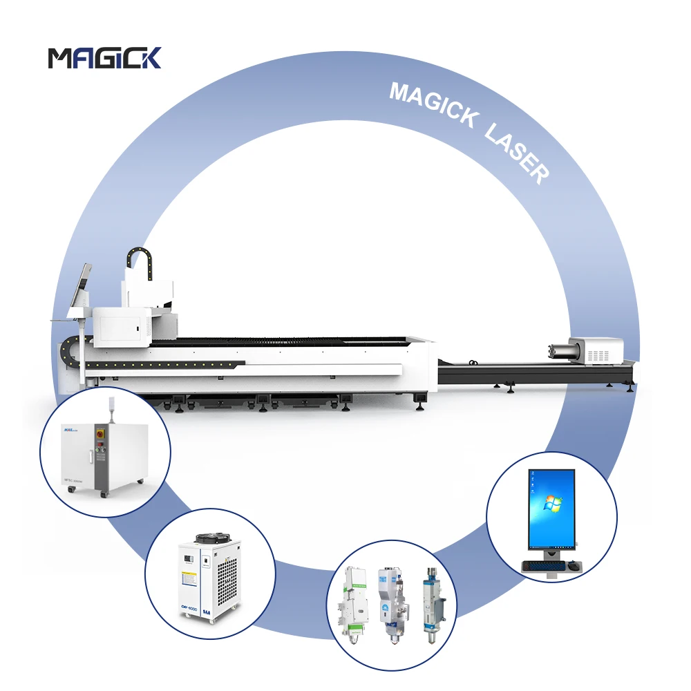 Chinese fiber laser cutting machine for Circular Square Metal Pipe Tube and sheets cutting machine