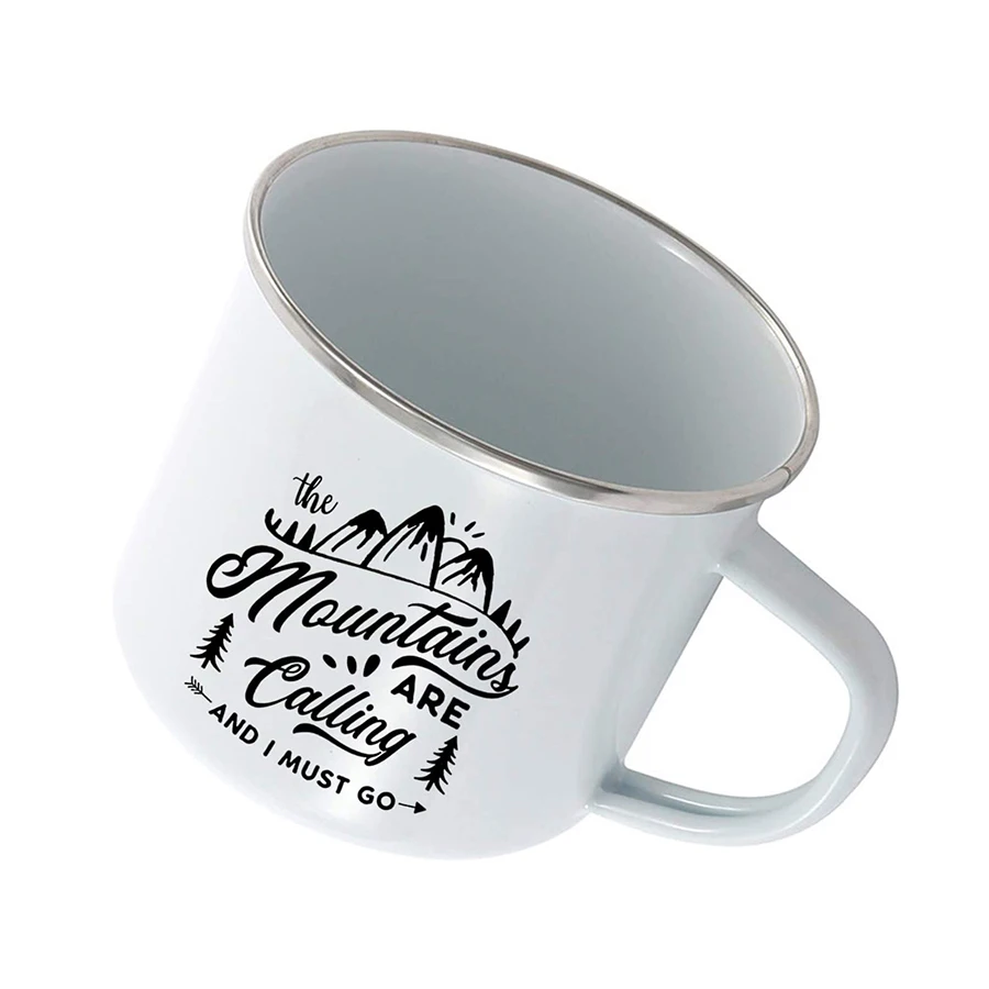 Popular simplicity sublimation guaranteed quality dishwasher safe blue enamel mug with sublimation coating