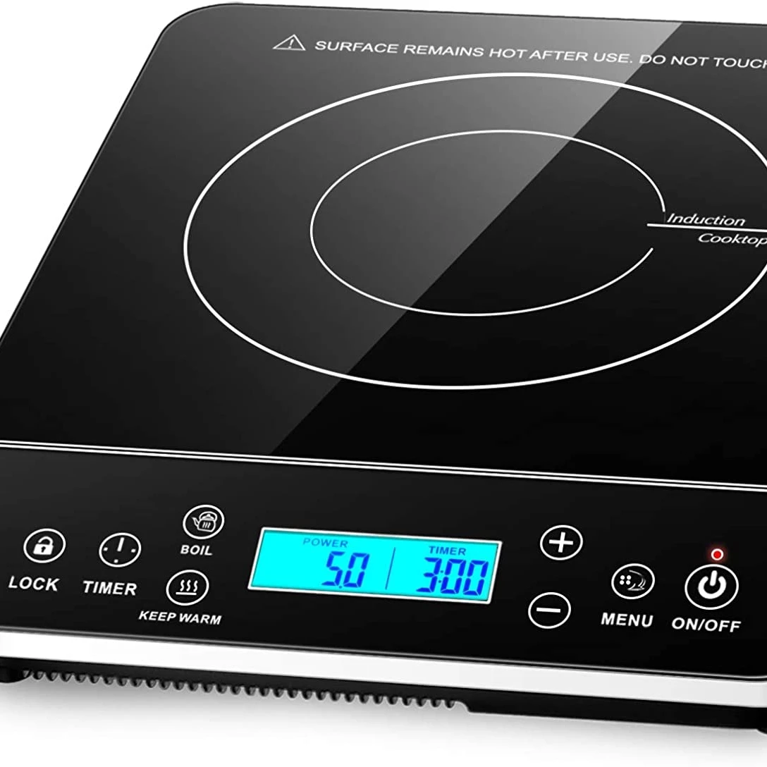 Горячая Распродажа, одиночная портативная индукционная плита, Настольная горелка, индукционная плита с сенсорным ЖК-дисплеем, 1800 Вт, 110 В/120 в