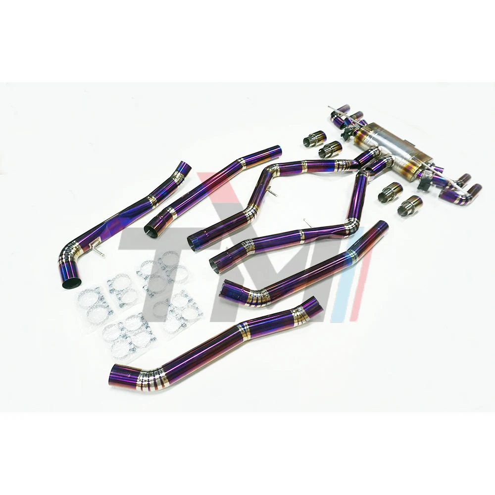 TM PERFORMANCE Titanium Exhaust System Catback for B M W X5M X6M F85 F86 4.4T S63 Engine 2014-2018 With Valve Muffle