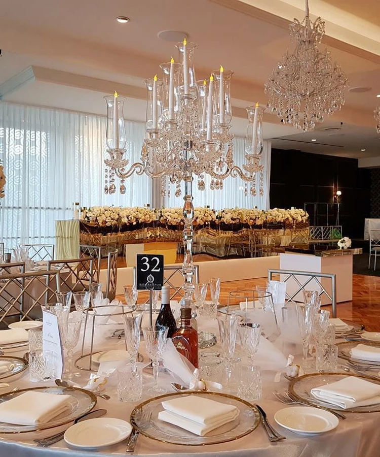 9 Heads Wedding Crystal Tree Centerpieces Candelabra For Table Centre