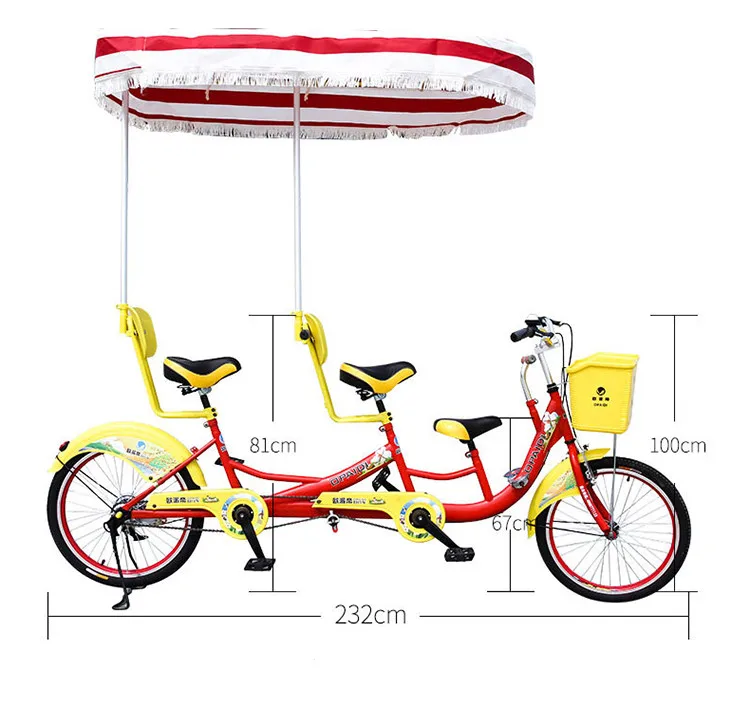 Новый стиль трёхместный безопасный велосипед Трехместный тандемный для взрослых